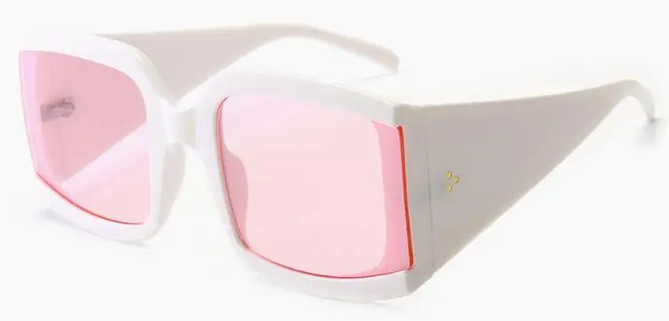 white pink Широкие черные негабаритные солнцезащитные очки Женская мода новые большие квадратные солнцезащитные очки для женщин итальянские брендовые дизайнерские очки UV400 - Цвет линз: white pink