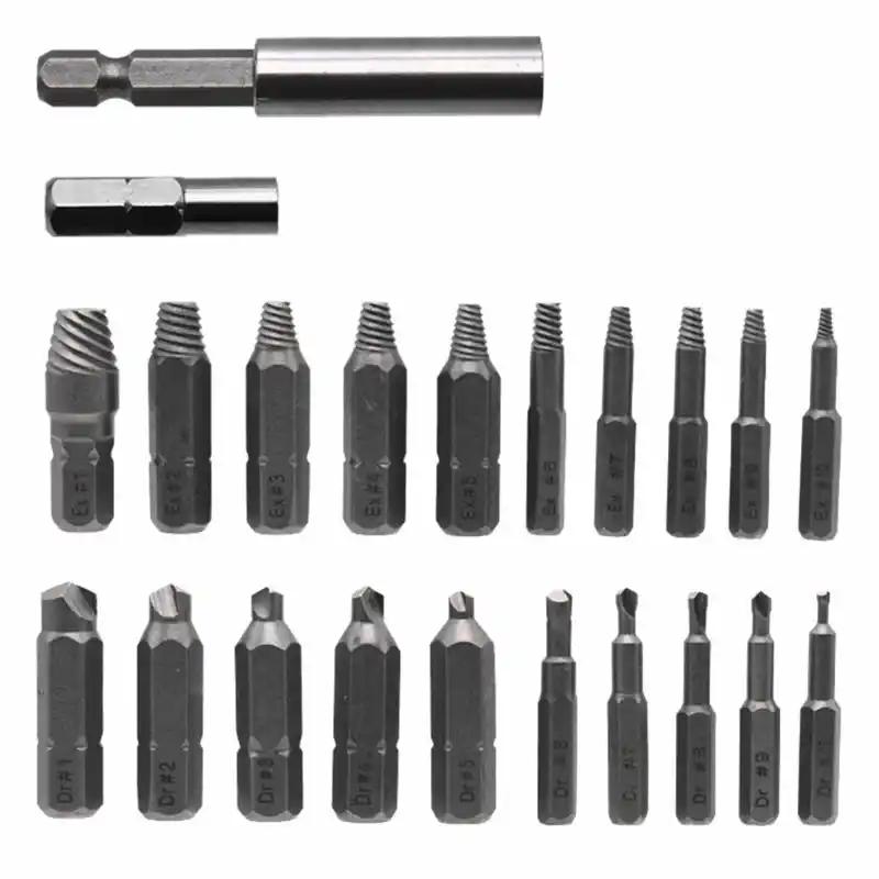22pcs Set Damaged Screw Extractor Remove Broken Bolt Screw Remover With Extension Bit Holder Socket Adapter Hand Tool Sets Aliexpress