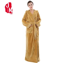 Зимний банный халат женский теплый флисовый халат с длинными рукавами женский толстый фланелевый банный халат Femme японское кимоно Ночная рубашка L XL XXL