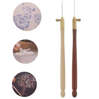 

Wooden Handle Tambour Crochet Hook with 3 Needles French Crochet Embroidery Beading Hoop Sewing Tool Set DIY Craft