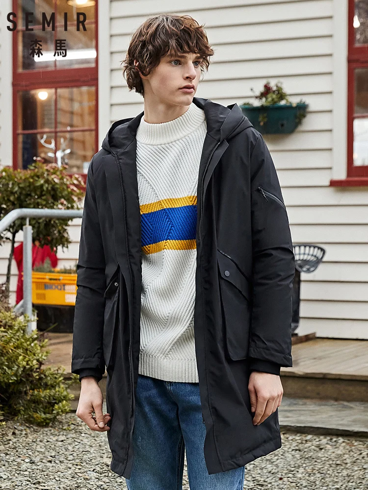 SEMIR, зимняя мужская куртка, s Качество, тепловое плотное пальто, снежный, красный, черный, Мужская теплая верхняя одежда, модная, белая, утиный пух, куртка для мужчин