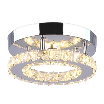 

Tonglan Home Decor Crystal Circle K9 Hanging Ceiling Light Surface Mounted Modern Led Ceiling Light Bedroom Light Fixture