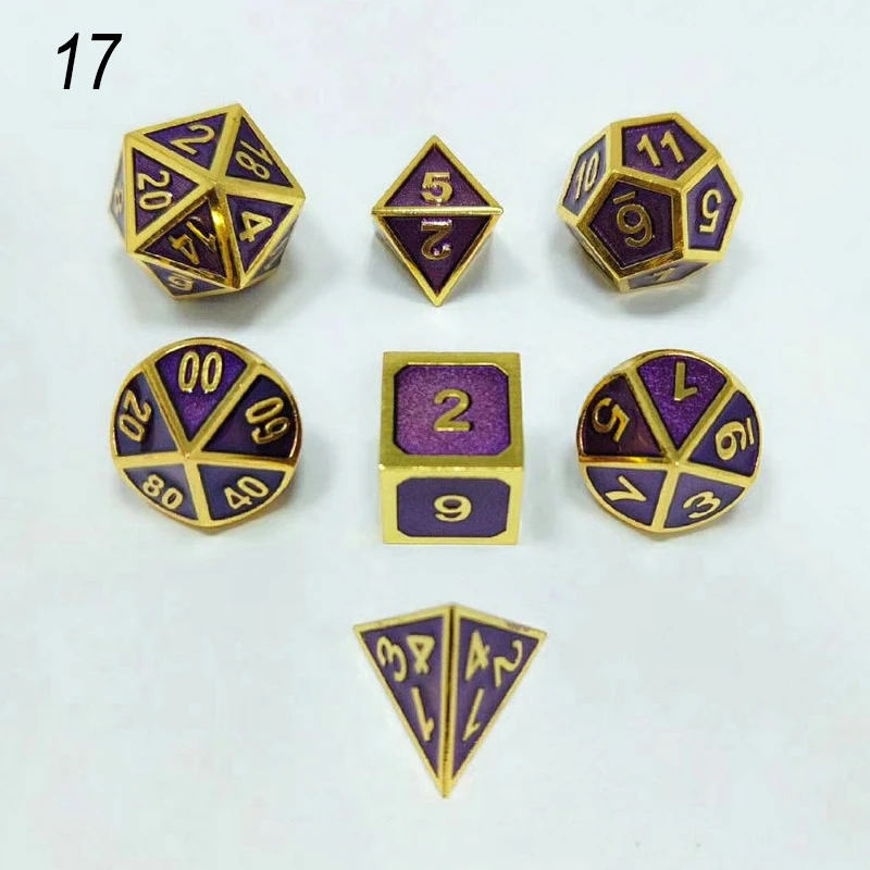 Металлические кости dnd Набор кубиков rpg многогранные Твердые подземелья и дракон настольные игры цинковый сплав зеленый цифровой d& d кости 7 шт
