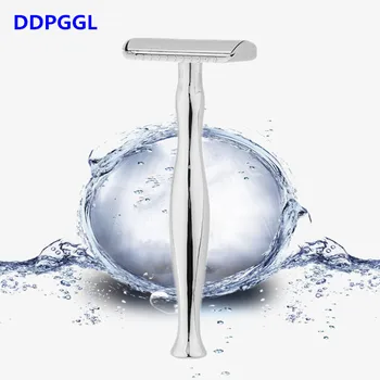 

DDPGGL Men Safety Shaver Razor Closed Comb Double Edge Razor Zinc Alloy Classic Manual Shaver Long Handle Women Shaving Razor