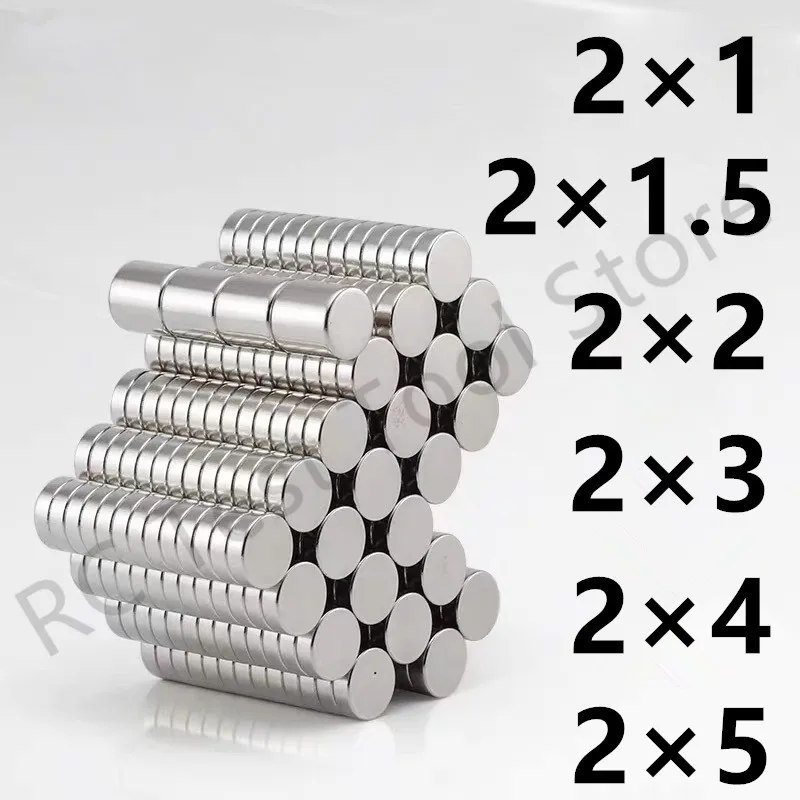 

50 100 200PCS/Lot 2X1 2x1.5 2×2 2x3 2x4 2x5mm Magnet Hot Small Round Magnet Strong Magnets Rare Earth Neodymium Magnet
