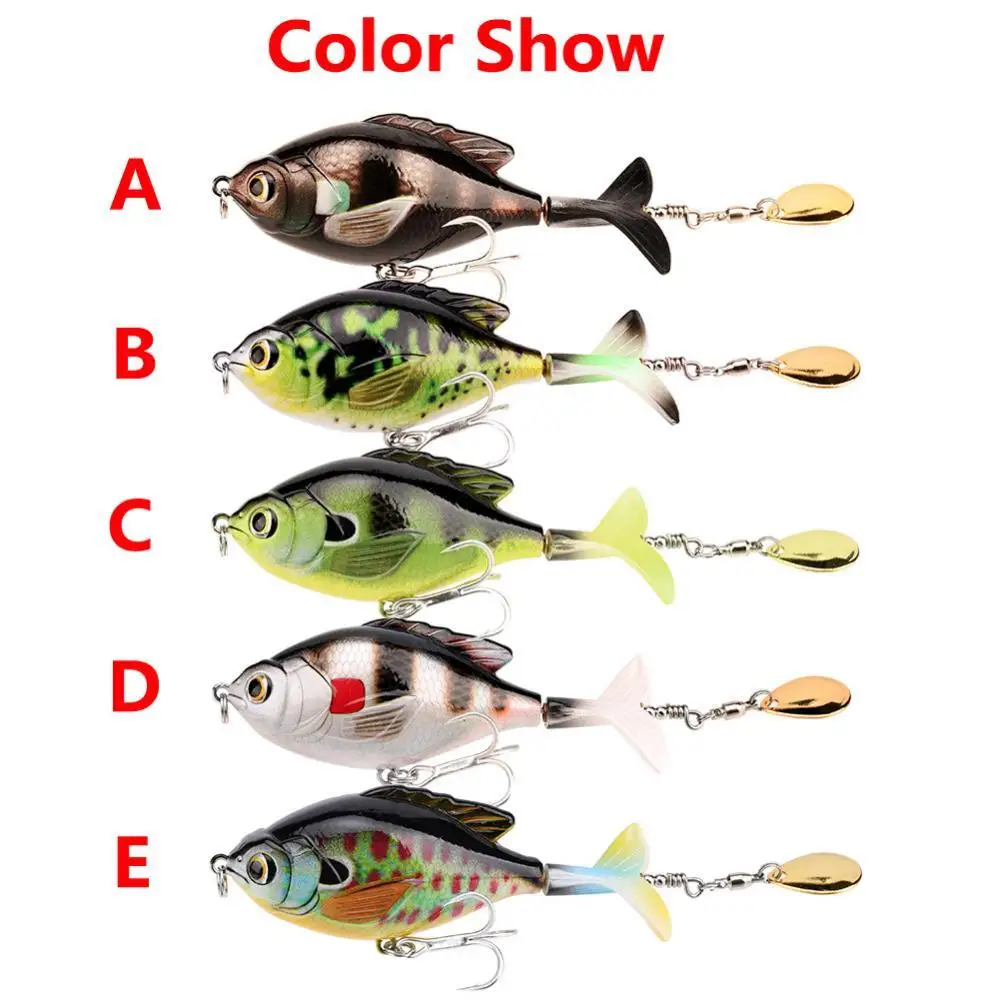 1Unit Whopper Popper 9.5Cm/16.9G Topwater Fishing Lure Artificial Bait Hard Plopper Soft 360 Rotating Tai Fishing Lure Wobblerr