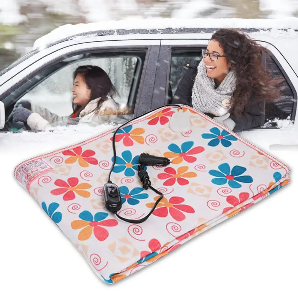 

New 12V/24V Car Electric Heating Blanket With Cigarette Lighter Electric Heating Quilt Large Truck Electric Heating Cushion