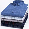 100% Pure Cotton 7XL 6XL Long Sleeve Shirt Plaid Business Slim Fit Shirt Men Casual Korean Clothes Oversized Button Up Shirt ► Photo 2/6