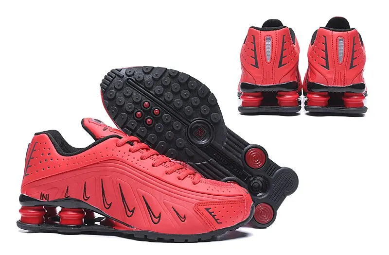 Continuar capacidad Mordrin NIKE zapatillas para correr SHOX R4 para hombre, calzado para deportes al  aire libre, cómodas, transpirables, con gancho, color rojo y  negro|Zapatillas de correr| - AliExpress