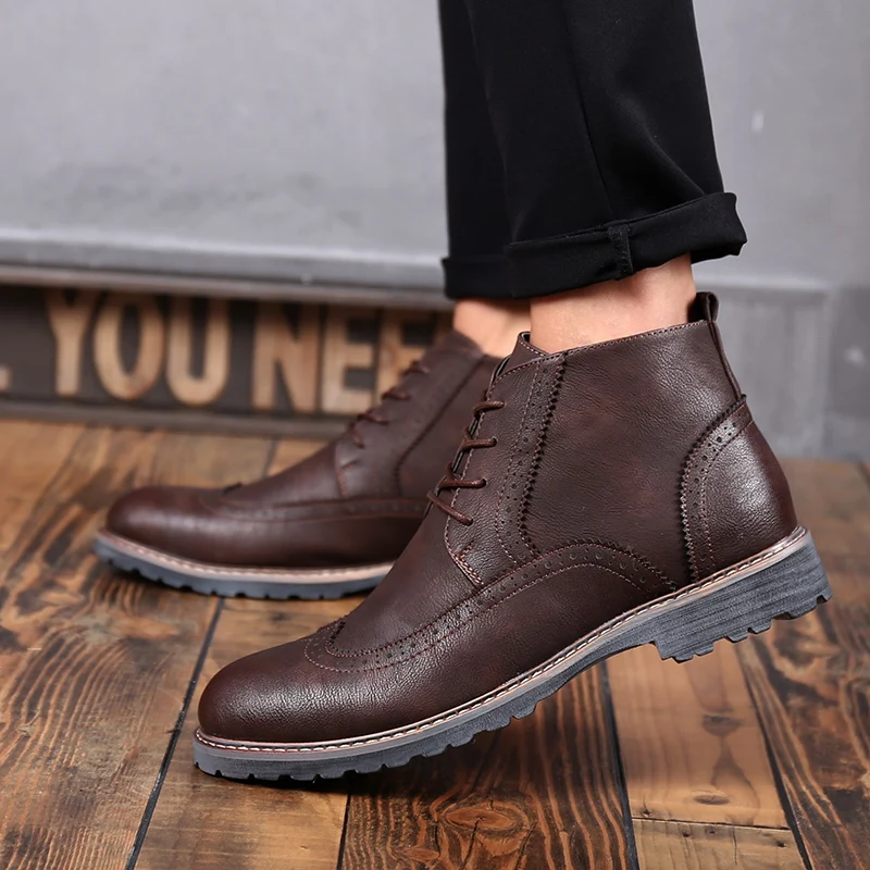 Мужские кожаные туфли-оксфорды в британском стиле повседневные открытые дышащие