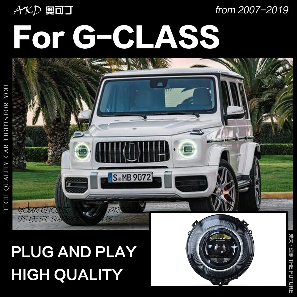 АКД Автомобиль Стайлинг фара для Benz W463 G500 фары G350 G55 G63 светодиодный круглая фара-ореол DRL Hid биксенон авто аксессуары