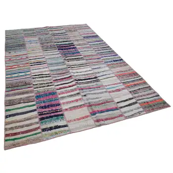 

200x298 Cm Multicolor Handmade Rugs Patchwork Rug-7x10 Ft