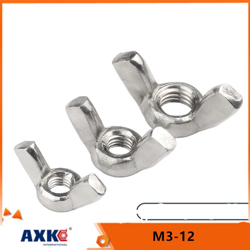 2/10pcs M3-M12 304 Stainless Steel Adjust Thumb Hand Tighten Butterfly Wing Nut 