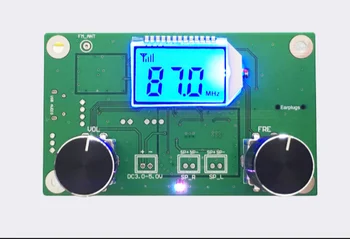 

FM Radio Receiver Module Frequency Modulation Stereo Receiving PCB Circuit Board With Silencing LCD Display 3-5V LCD Module