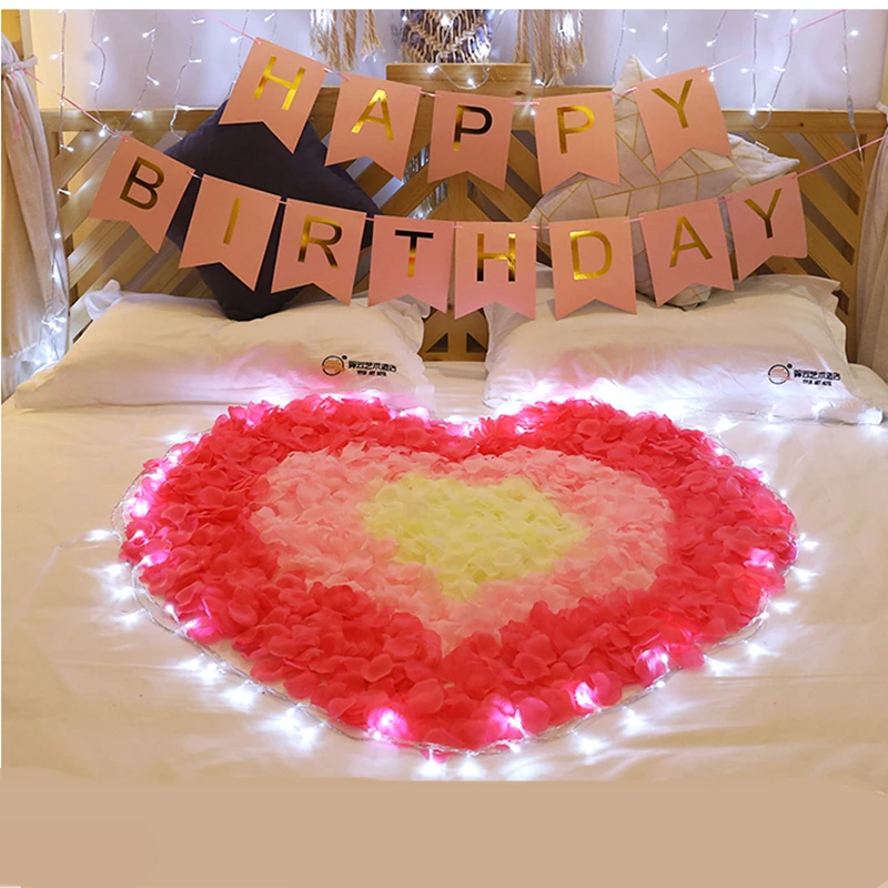 1000/3000pcs Artificial Rose Petals for Wedding Birthday Romantic Decor