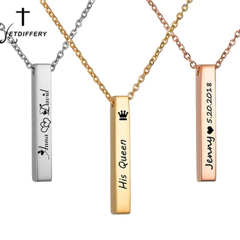 

Letdiffery Engrave Name Date Stainless Steel Women Handwriting Personlized Necklaces Stainless Steel Customized Jewelry