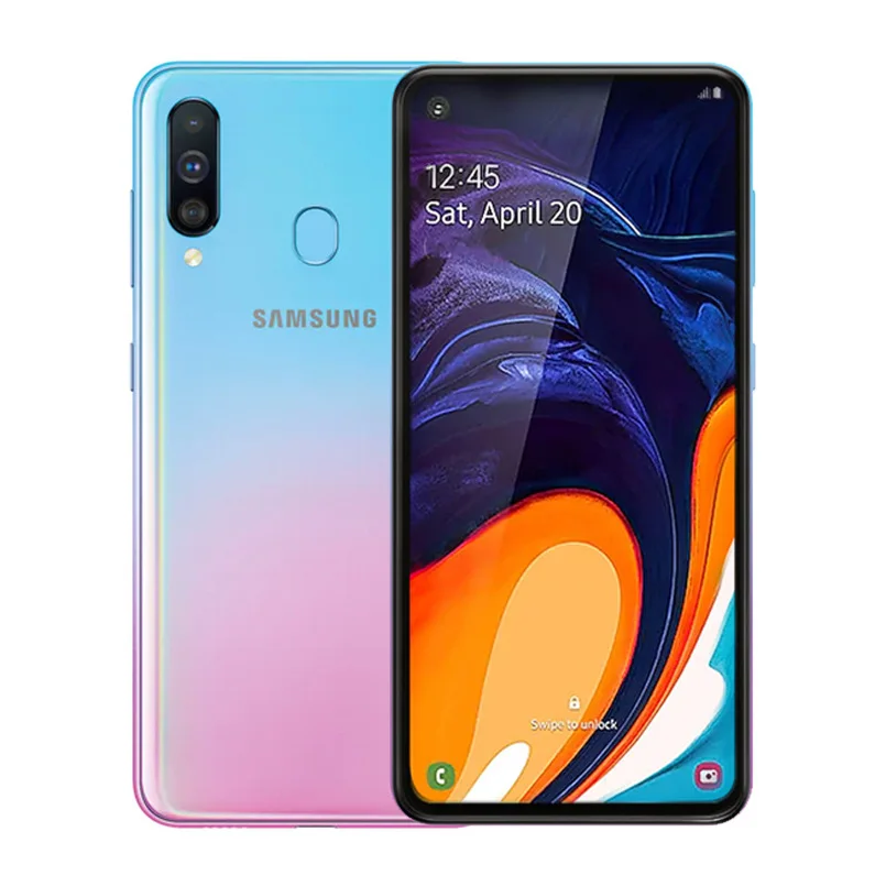 With phone case Samsung Galaxy A60 SM-A6060 смартфоны на Android 6,3 дюймов FHD+ Восьмиядерный процессор Snapdragon 675 6 ГБ 3500 мАч 32 МП камера NFC мобильный телефон - Цвет: With phone case