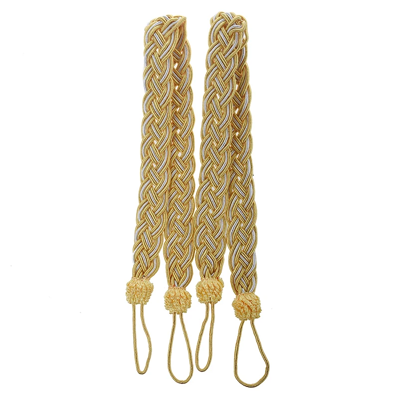2 Rope curtain tiebacks- slender slinky rope cord drape hold backs fabric ties