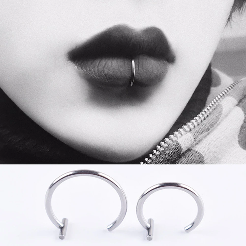 Women Nose Rings 2PCS Medical Titanium Steel Fake Piercing