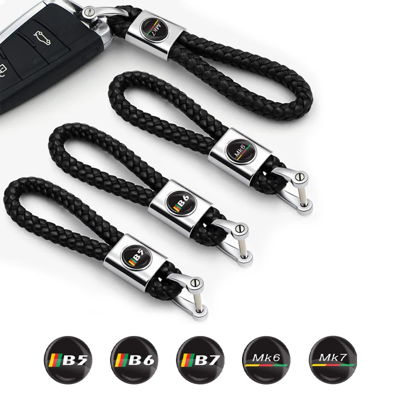 Car braided rope key pendant men and women decorative keychain for VW Volkswagen B7 B6 B5 MK6 MK7 Touran Magotan Accessories | Автомобили