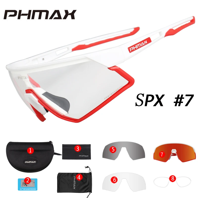 P-YJ-SPX07-3P PHMAX фотохромные велосипедные очки UV400 спортивные солнцезащитные очки для улицы антибликовые легкие велосипедные очки для близорукости - Цвет: P-YJ-SPX07-3P