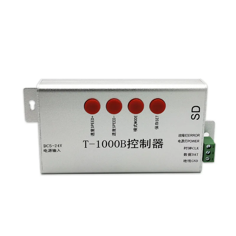 Светодиодный RGB контроллер T1000B SD карты Пиксели plc программируемый контроллер для WS2801 WS2811 WS2812B LPD6803 светодиодный 2048 светодиодный полосы DC5V 24V