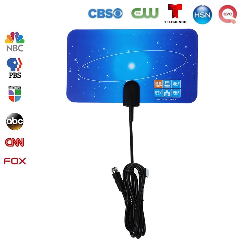Hdtv Antena Antena Tv Digital Jarak Jauh Dengan Penguat Sinyal Booster Hdtv Dtv Hd Vhf Uhf Datar Tinggi Mendapatkan Us Plug Antena Tv Aliexpress