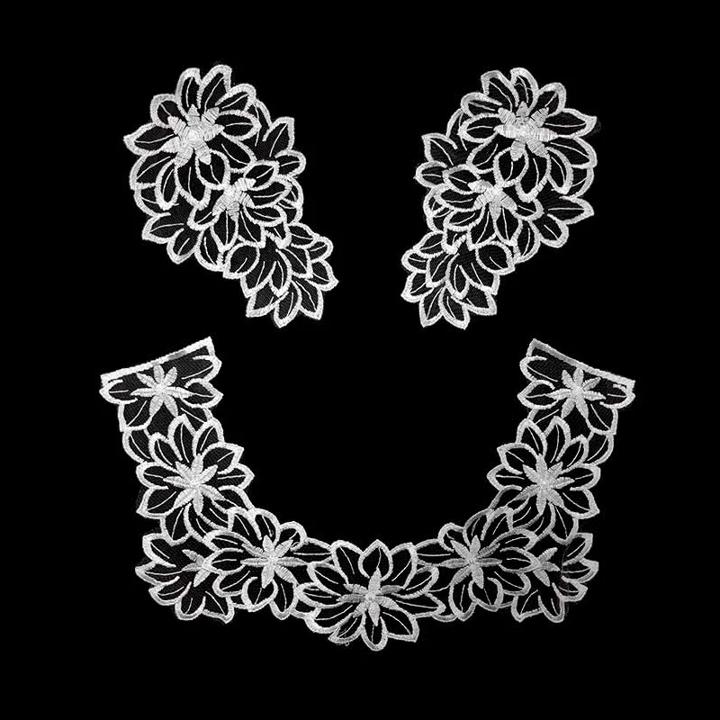Smiry 1set Mesh Lace Collar Floral Embroidery Neckline Collars for DIY Sewing Applique Clothes Supplies | Дом и сад