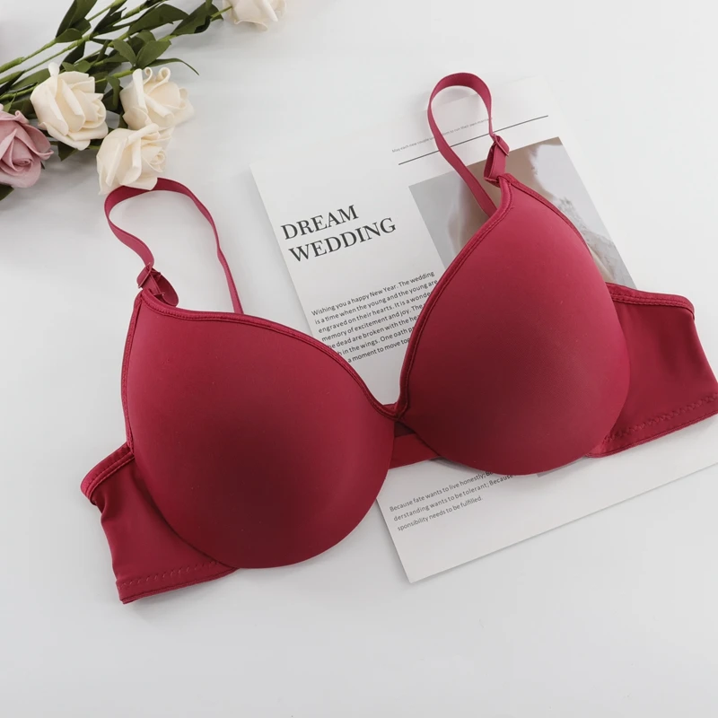 Beauwear, женские гладкие бюстгальтеры пуш-ап, чашечки A, B, C, сексуальный женский бюстгальтер на косточках, нижнее белье, майка, бюстгальтер, нижнее белье, сексуальное белье, BH Top - Цвет: Red