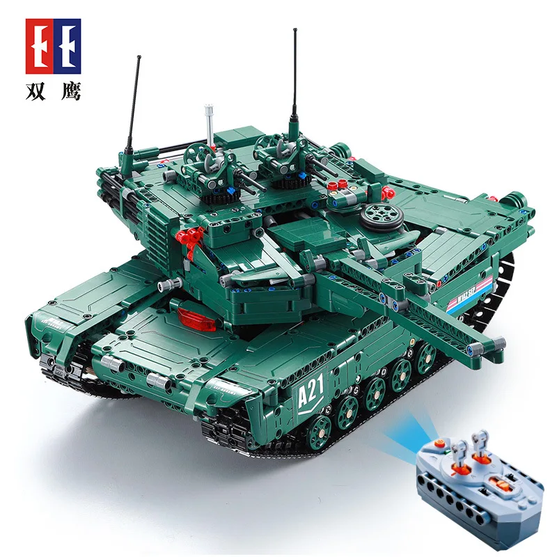 

Double e C61001 Military Remote Control Tank M1A2 Building Blocks Children'S Educational Assembled Battle Emission Missile Toy C