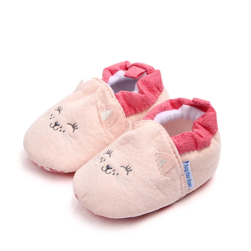 Pink Обувь для новорожденных; короткие носки для мальчиков и девочек; Разноцветные милые ботиночки для малышей с изображением звезд; зимние мягкие теплые ботиночки из хлопка для младенцев - Цвет: Pink