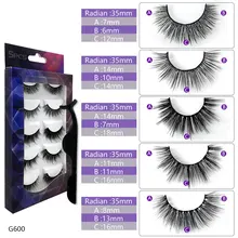 5 pairs of new mixed 3D natural false eyelashes real water eyelashes 3d mane eyelashes soft eyelash extension makeup kit