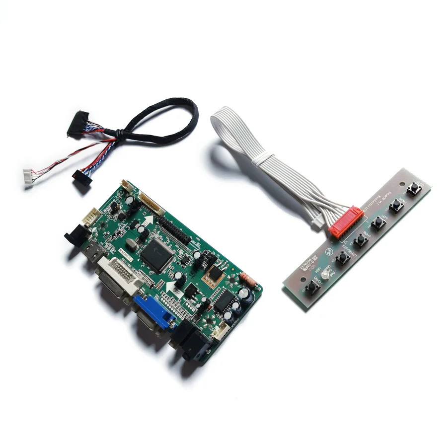Плата контроллера N140O6/N156O6/N173O6 LVDS matrix VGA DVI 60Hz WLED 40 Pin 1600*900 M.NT68676 комплект сделай сам |