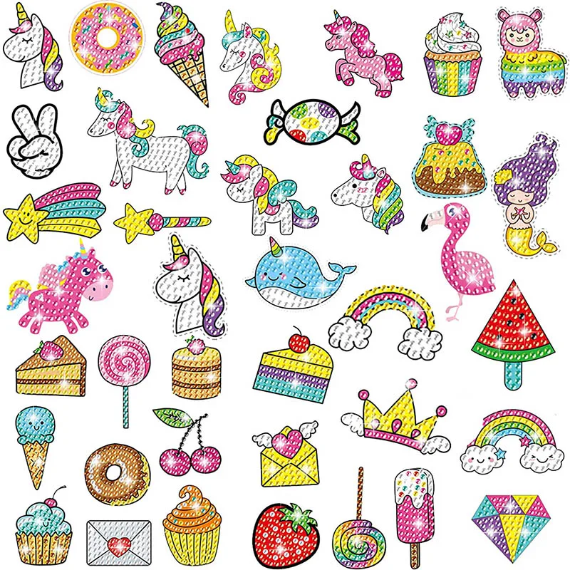 Kids Diamond Painting Stickers Kits 5d DIY Paint by Numbers Gem Art Crafts  for Children and Adults Diamond Dots Mosaic Kits for Girls and Boys