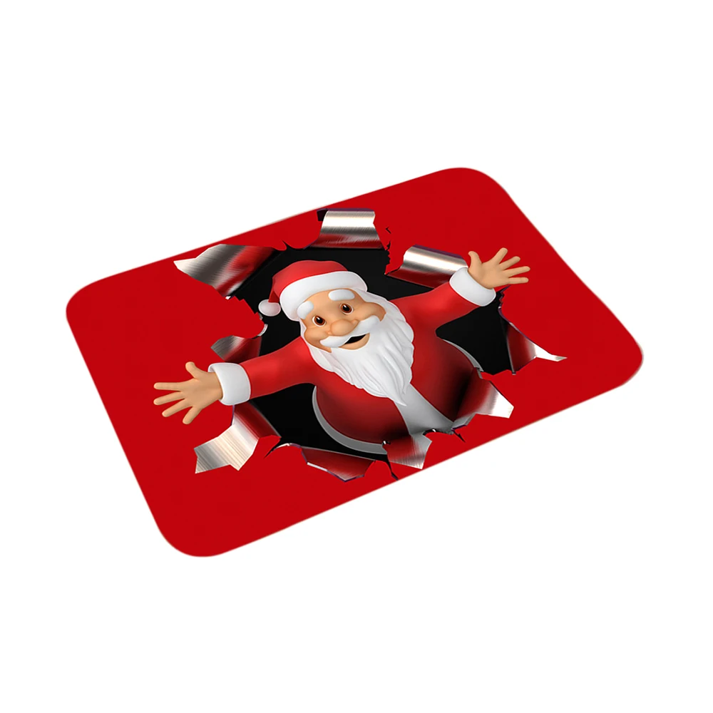 Christmas Printed Doormat Non-slip Floor Mat Home Decorations Room New Year Ornaments festival Party Supplies Gift