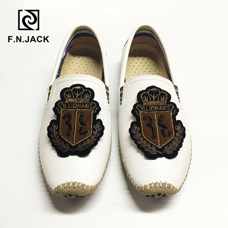 F. N. JACK/мужские лоферы, белая Повседневная резиновая мужская обувь, модная кожаная обувь для вождения и пешего туризма, большие размеры 46, 47, 48