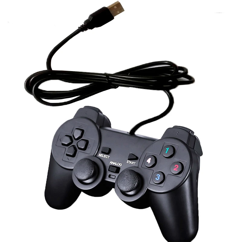 USB проводной игровой контроллер Двойной вибрационный шок геймпад джойстик для ПК компьютер Ноутбук игровой коврик для WinXP/Win7 8 10 Vista геймпад