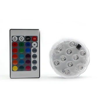 

RGB Submersible 10 LED Underwater Light leds Battery Operated IP68 Waterproof Lamp Swimming Pool Light For Wedding Celebration