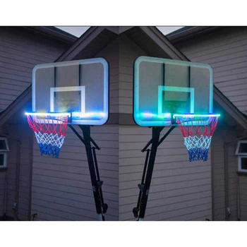 

LED Strip Light Basket Hoop Solar Power Playing At Night Lit Basketball Rim Attachment Helps You Shoot Hoops At Night LED Lamp