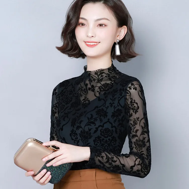 

Underwear WOMEN'S Dress Autumn And Winter bai da xiao in High Collar Base Shirt Spring And Autumn Fashion Slim Fit Base Shayi Ga