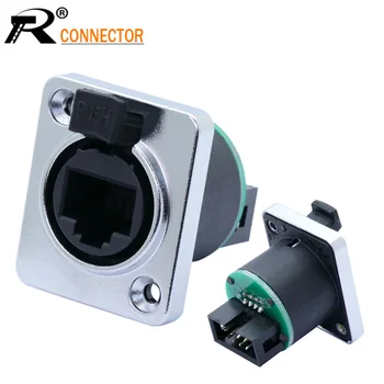 

Straight RJ45 Module plug socket screw type waterproof connector panel mount metal ethernet PCB Network connector