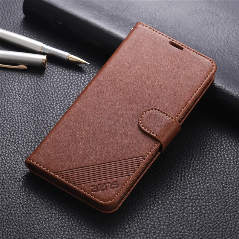 Темно-коричневый Для Xiaomi Redmi 7A чехол, Роскошный футляр чехол для телефона из искусственной кожи для Xiaomi Redmi 7A Чехол Флип мягкая задняя крышка - Цвет: Темно-коричневый
