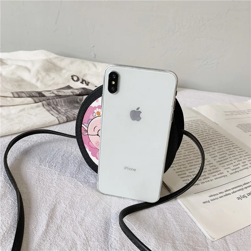 Искусственная кожа мультфильм печати для женщин круглый кошелек для монет Детский кошелек для детей, маленькая сумочка, сумочка для денег bolsa carteira feminina для девочек
