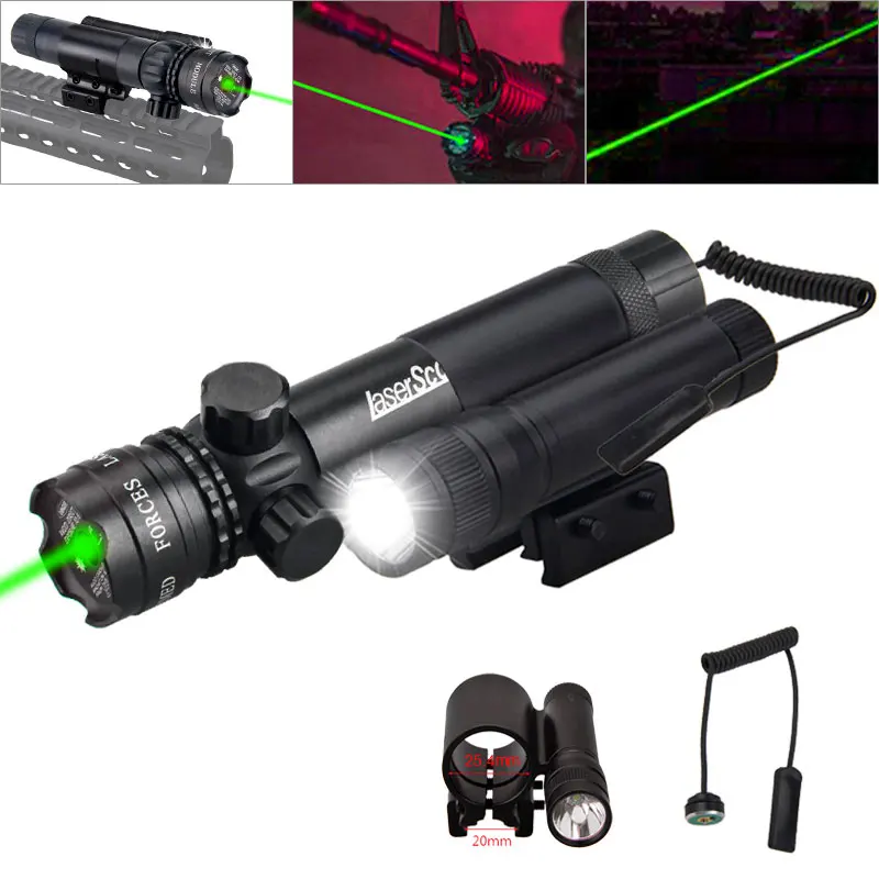 interruptor ajustável 532nm 650nm ponteiro laser rifle