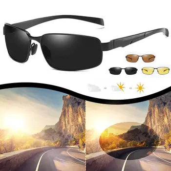 

Men Driving Glasses Anti-Glare Yellow Sunglasses Eyewear metal night vision Protection Polarized glasses