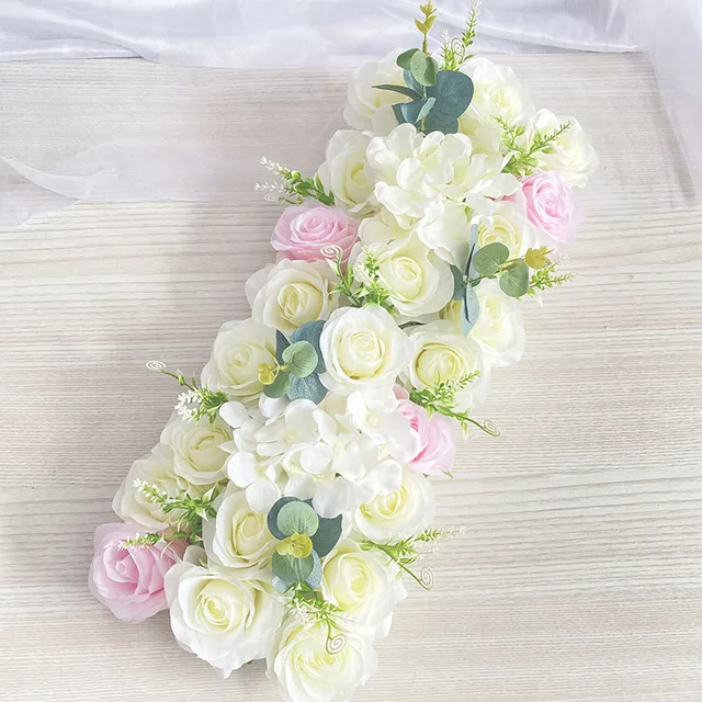 Artificial Peony Rose Hydrangea Row Wedding Background Fake Flower Wall Decoration DIY Combination Wedding Arch Arrangement light pink B