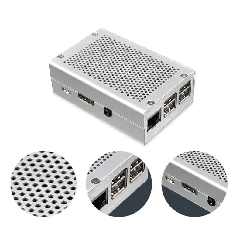 

Raspberry Pi 3 Aluminum Case Silver Case Metal Enclosure for RPI 3 Model B Compatible with Raspberry Pi 3 Model B+