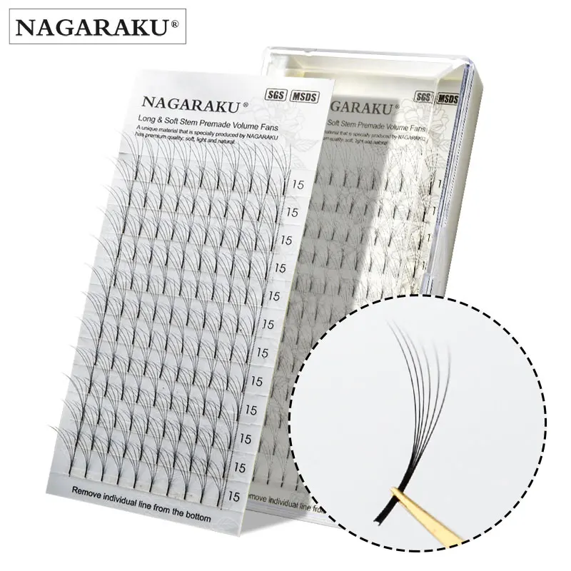 Sale Premade Fans Eyelash Premium-Eyelash-Application Mink-Makeup Russian-Volume Black NAGARAKU wGwEqYx3