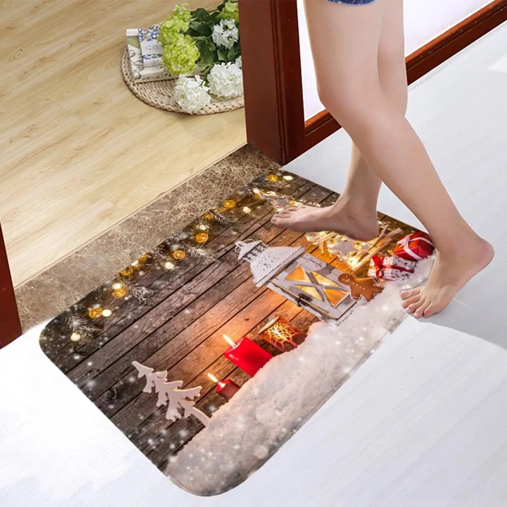

Christmas Carpet Non-slip Door Mat Carpet Anti-slip Mat Rectangular Mat for Kitchen Hallway Bathroom Home Decor Textile 30E