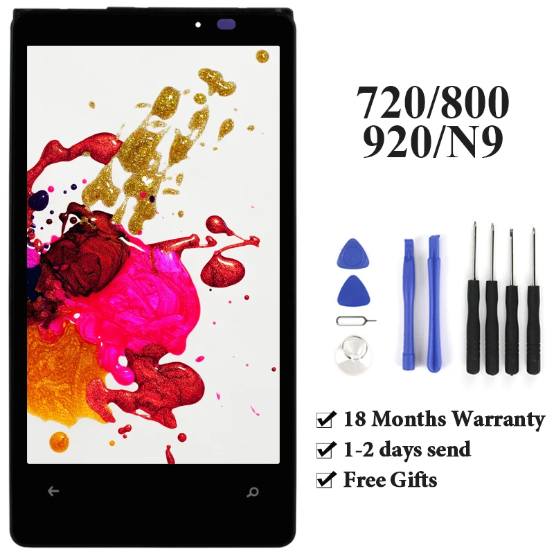Для Microsoft Nokia Lumia 720 920 800 ЖК дисплей с сенсорным экраном в сборе заменой рамки для N9